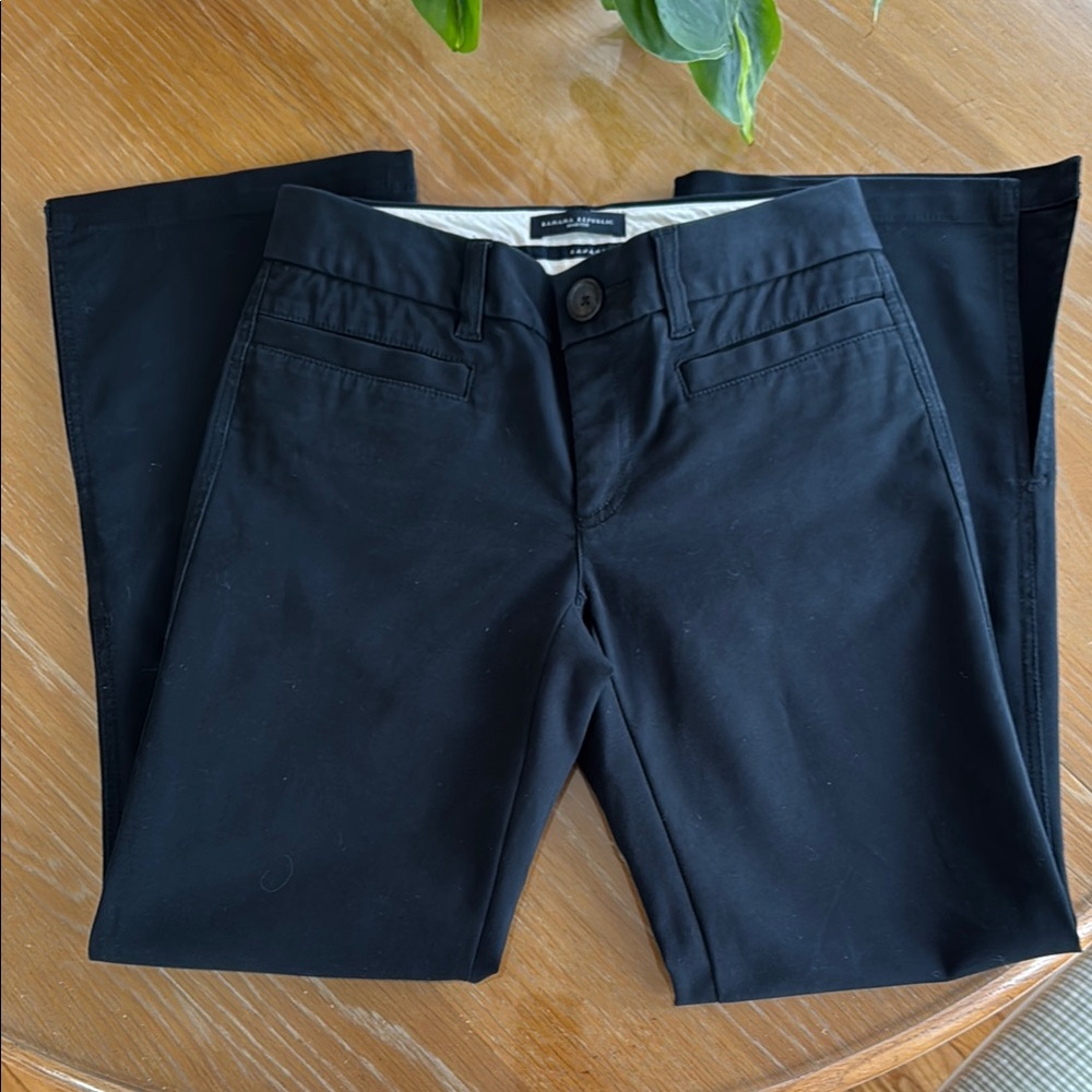 Banana Republic Black Martin Fit Pants With Slits at Bottom of Legs 2/S